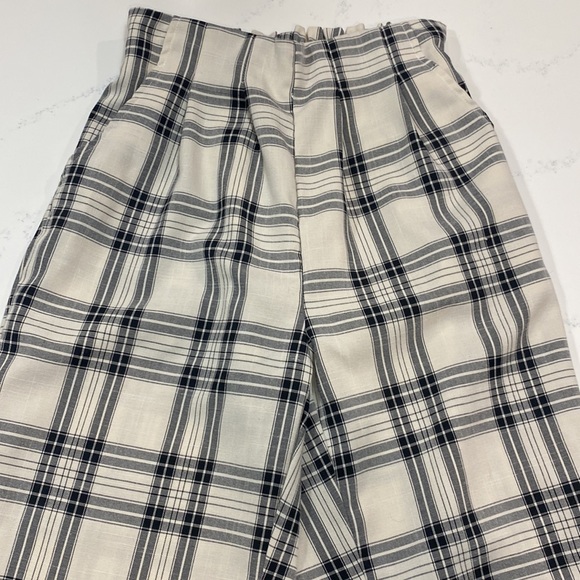 High Waist Fold Pleat Tartan Pants - Picture 5 of 12